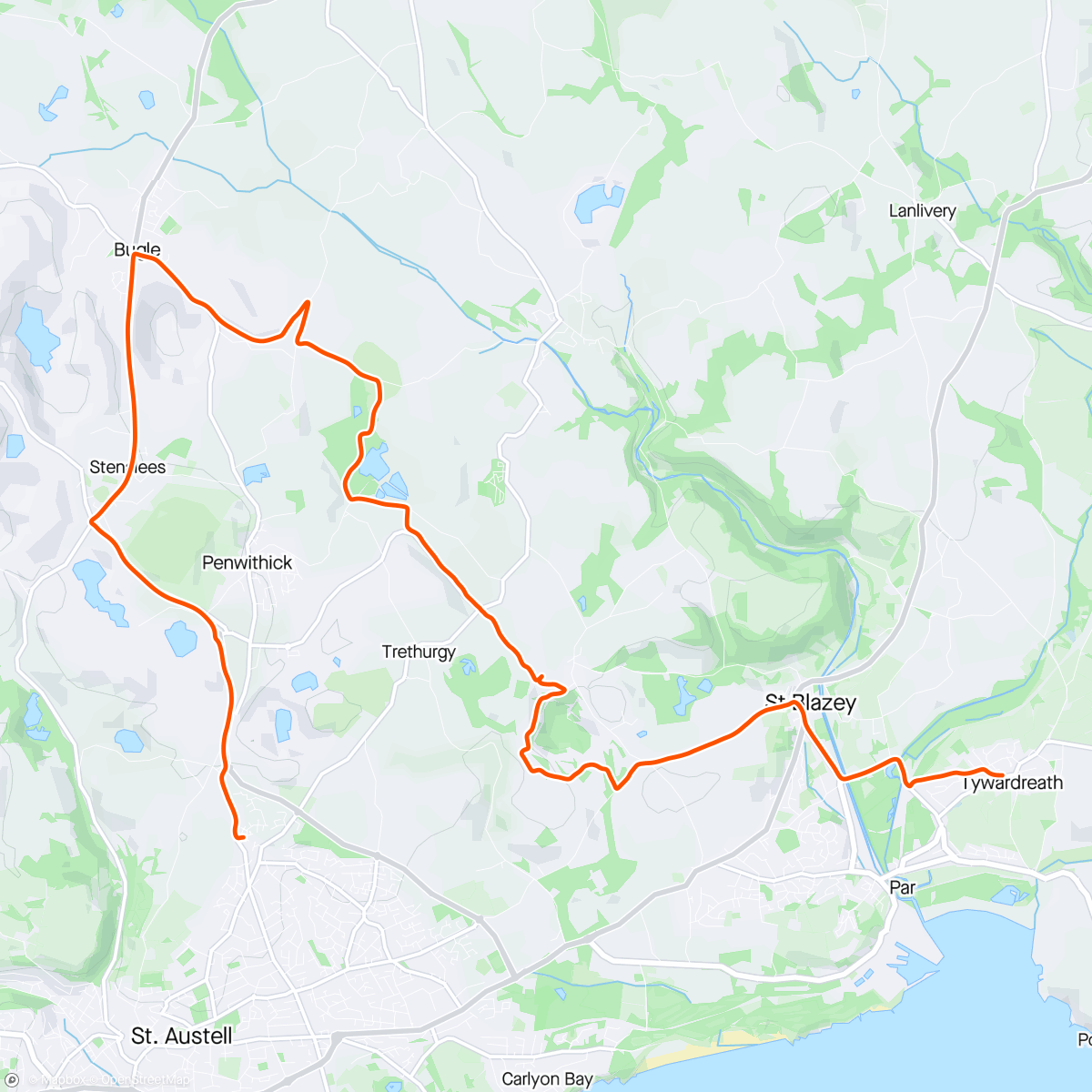 Map of the activity, Clay Trails Ride