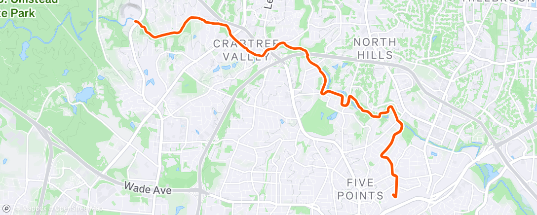 Map of the activity, Afternoon Ride