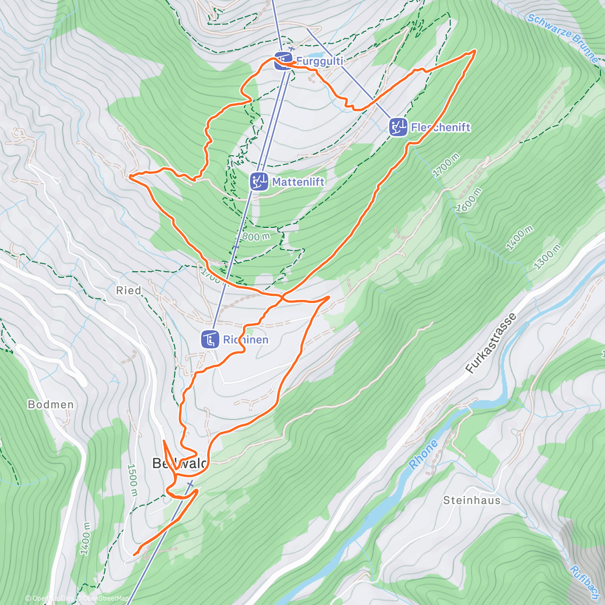 Map of the activity, Fleschen Trail / Schneeschuhwanderung