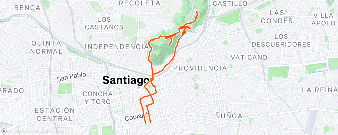Map of the activity, Bicicleta por la tarde