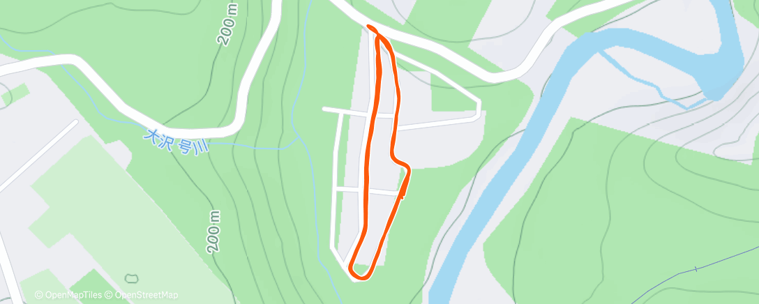 Map of the activity, Afternoon Run