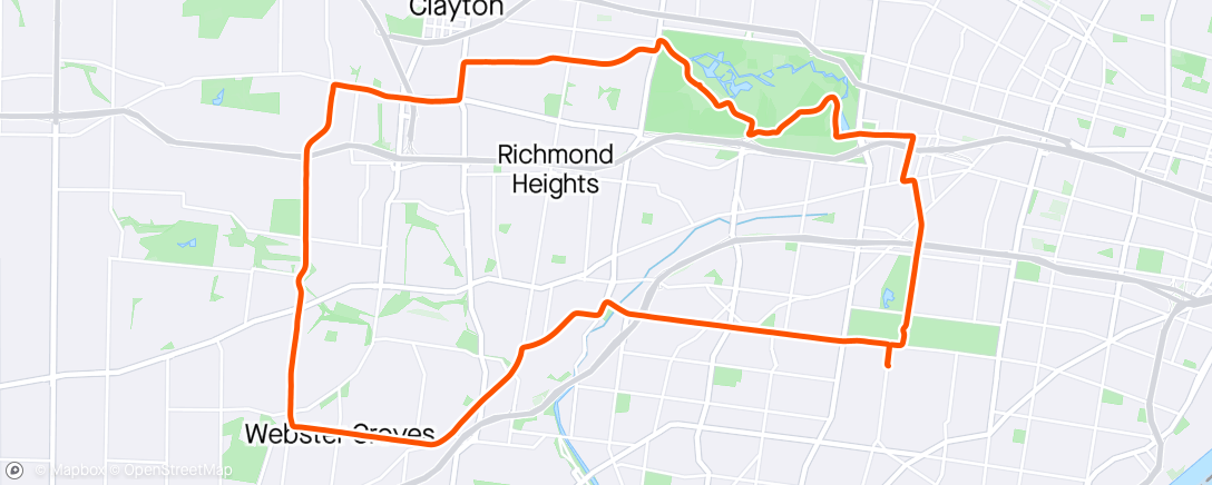 Map of the activity, RC Monday Night Ride