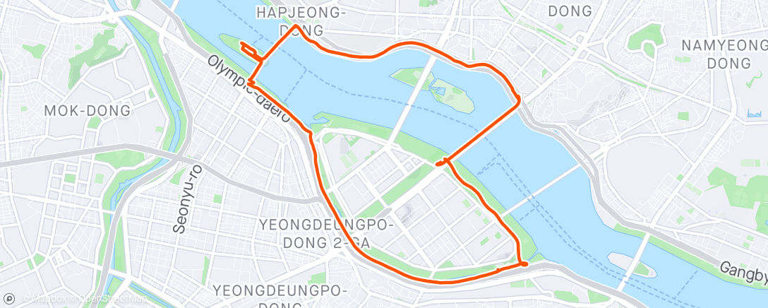 Map of the activity, Hangang Tour