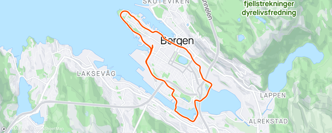 Map of the activity, Årets første i shorts og t-skjorte☀️