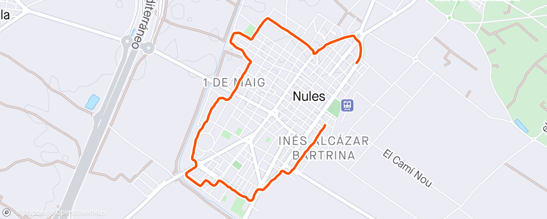 Map of the activity, Caminata nocturna