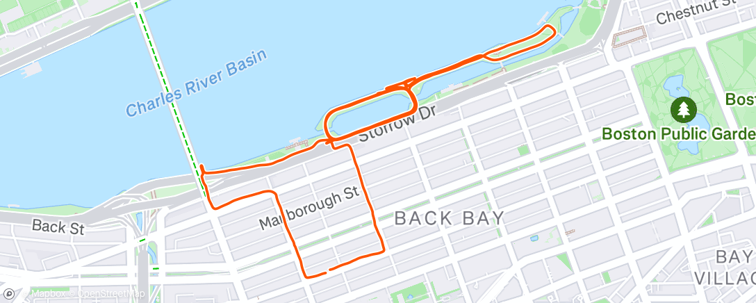 Map of the activity, Tracksmith Wednesday Night Speed 🌇