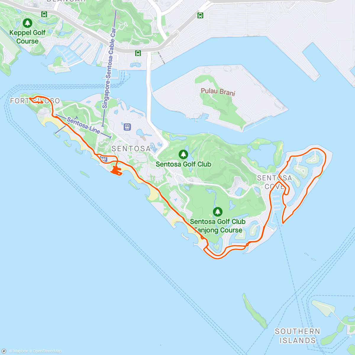Map of the activity, Sunday easy cruise