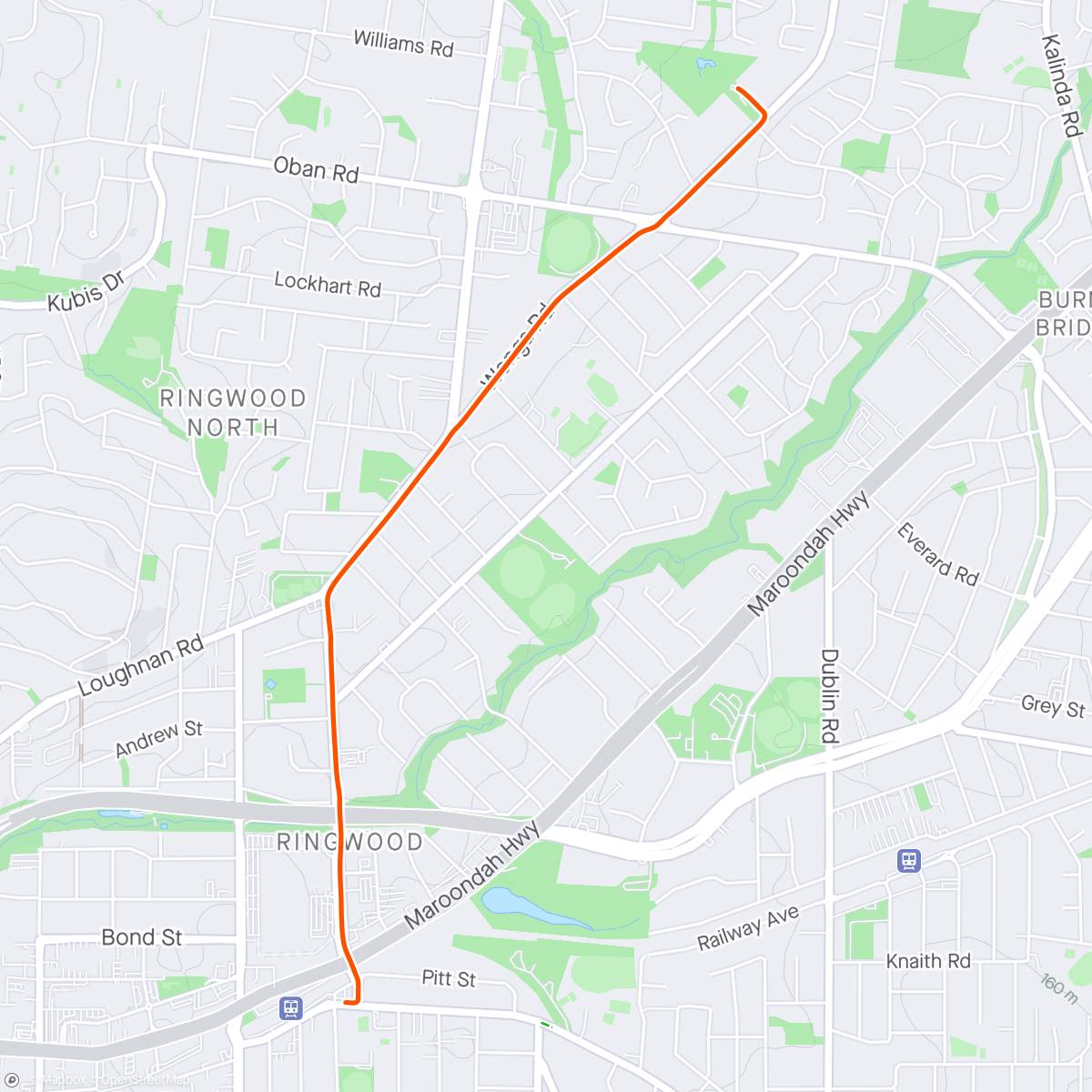Map of the activity, Station bound