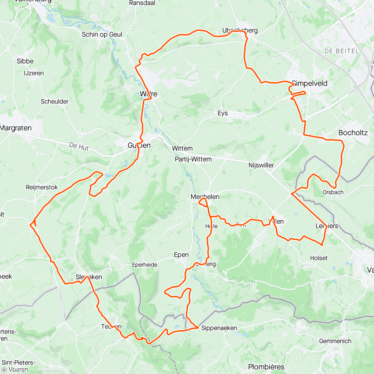 Map of the activity, Sortie vélo dans le Zuid-Limburg 👨‍👩‍👧‍👧