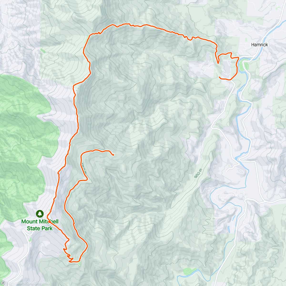 Map of the activity, Backpacking the Blacks: day 2