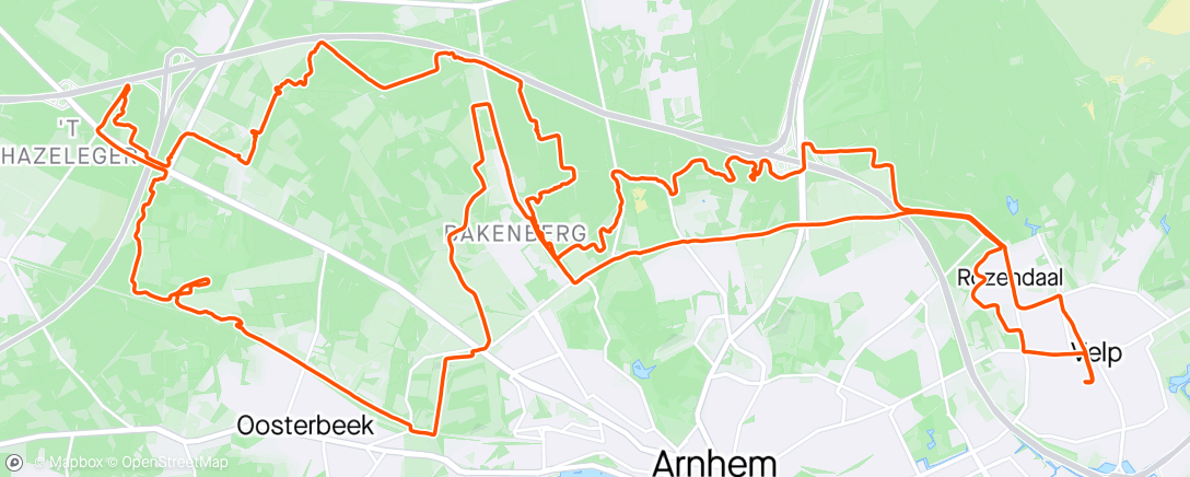 Map of the activity, Morning ride Schaarsbergen - Arnhem