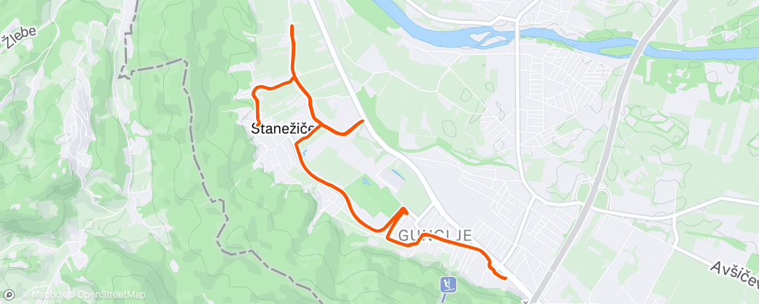 Map of the activity, Afternoon Walk