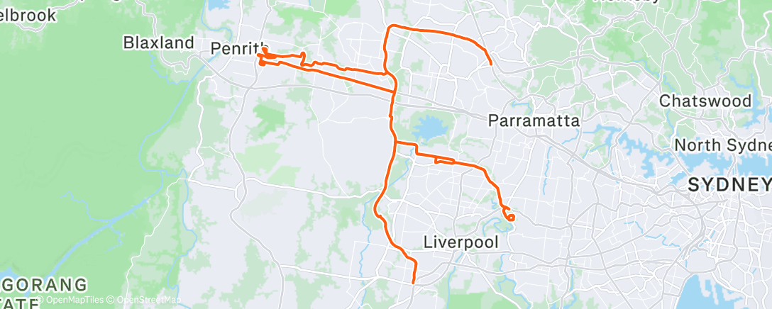 Map of the activity, Morning Ride