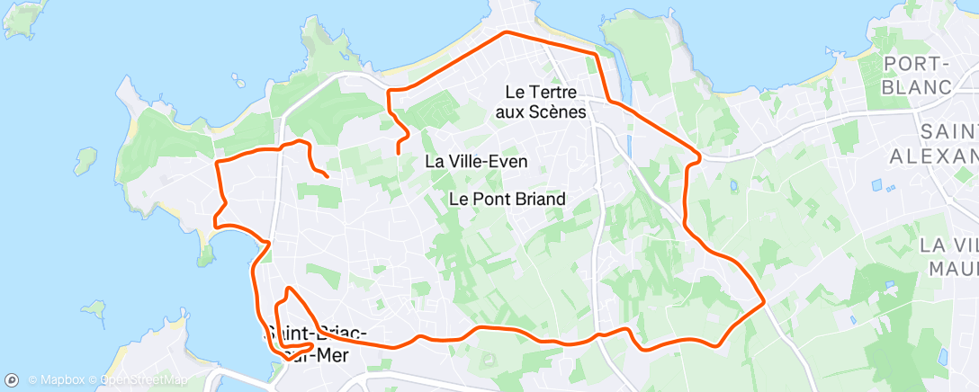 Map of the activity, Course à pied le matin