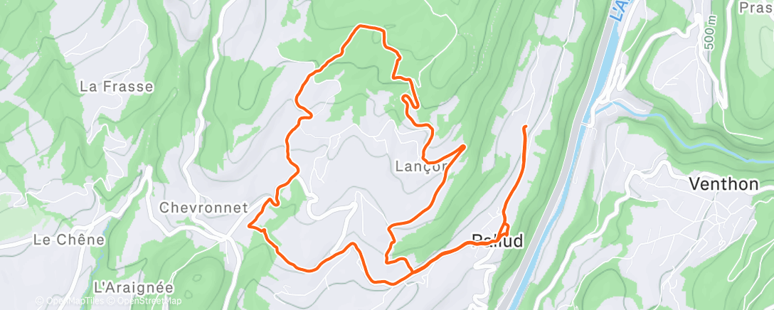 Map of the activity, Marche dans l'après-midi
