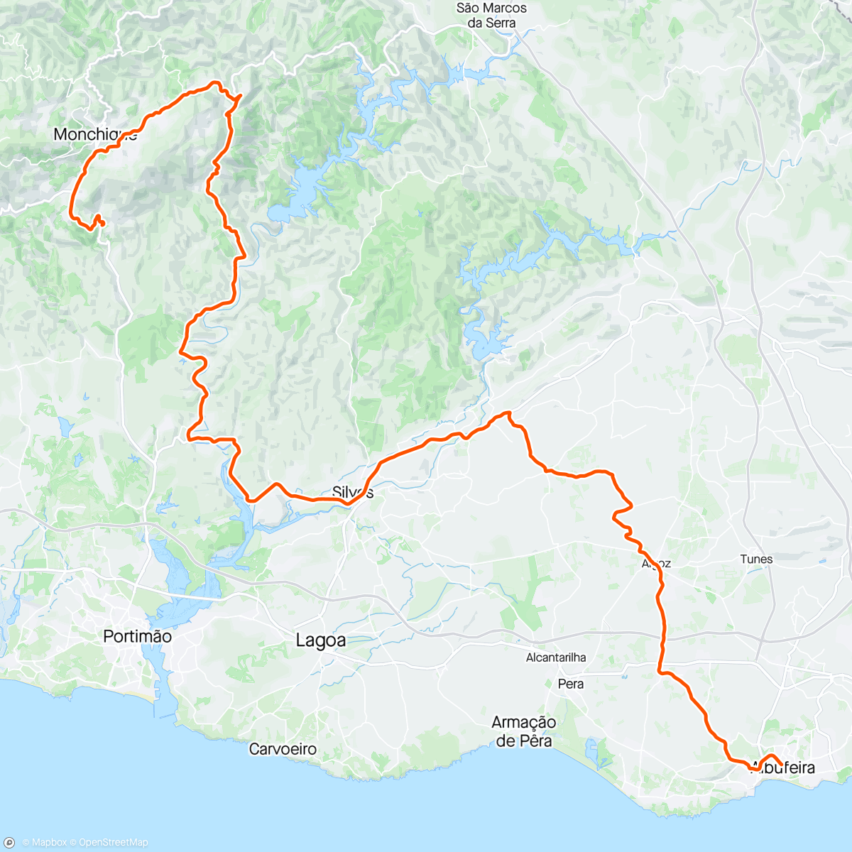 「Portugal Bike Tour day 6: Monchique to Albufeira 🏁」活動的地圖