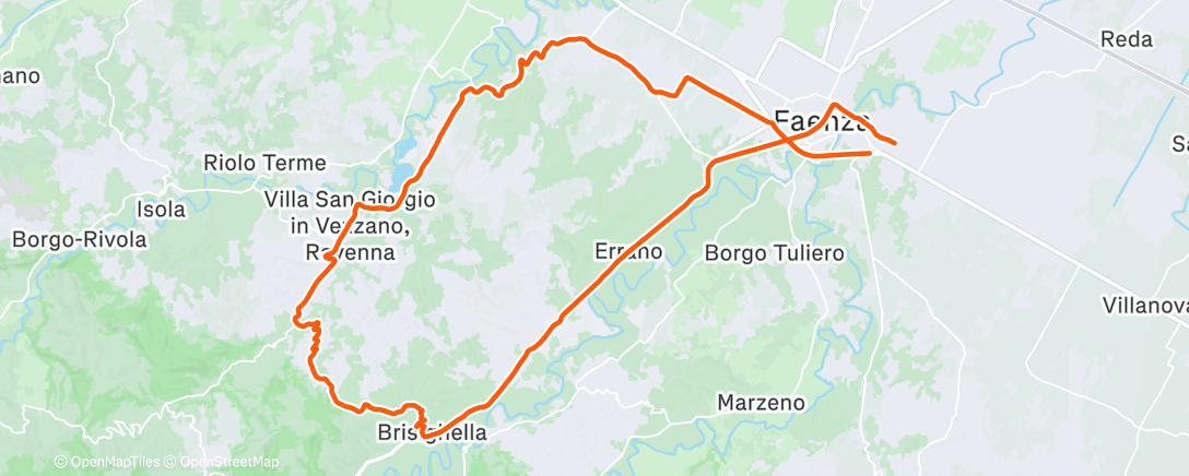 Map of the activity, Lunch Ride