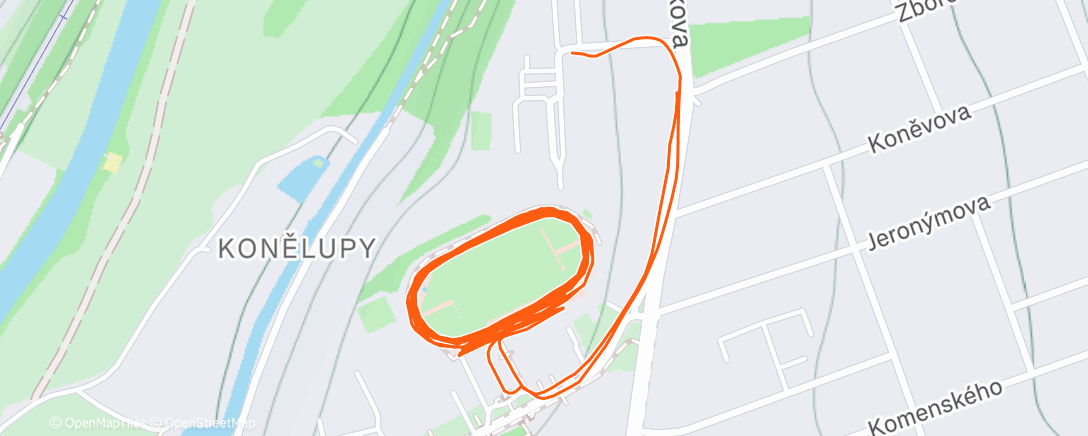 Map of the activity, Evening Run