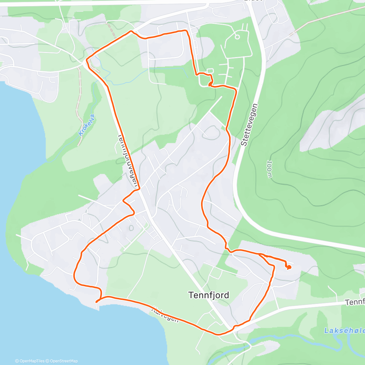 Map of the activity, Evening Hike