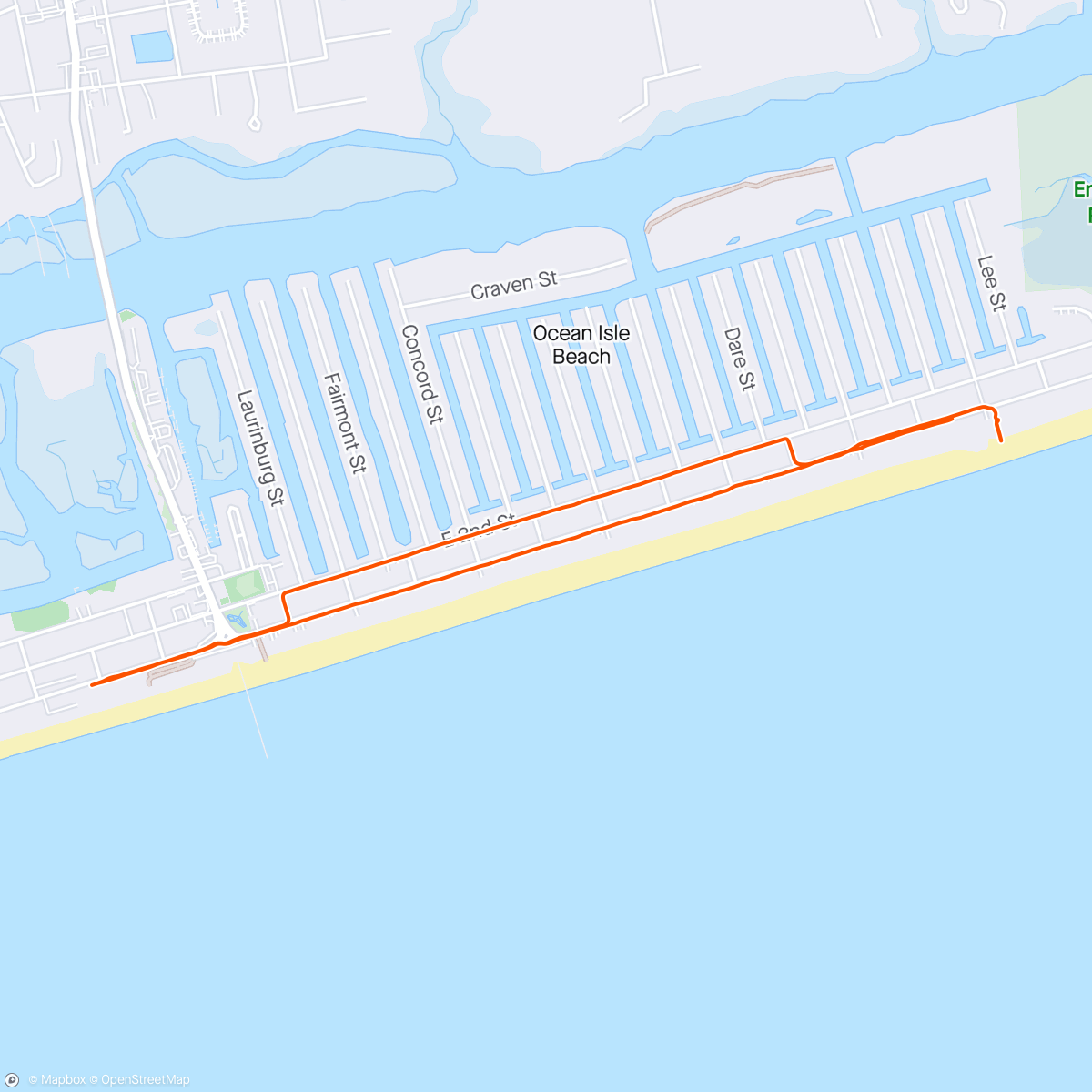 Map of the activity, Ocean Isle Beach