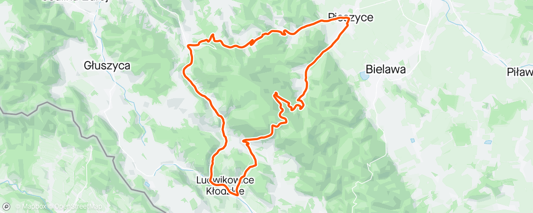 Map of the activity, Korona Gór Sowich - Pieszyce