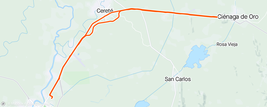 Map of the activity, Ciénaga de Oro