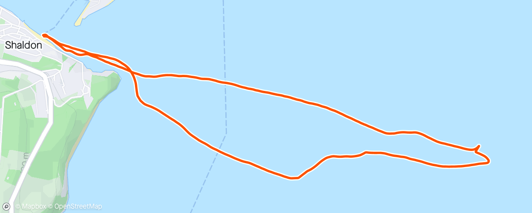 Mapa de la actividad (A sunny row out and windy and choppy row back)