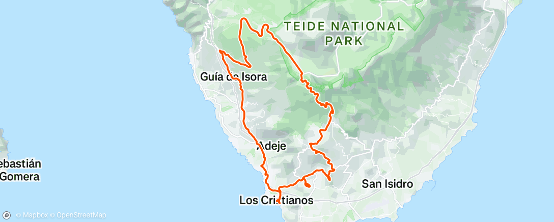 Map of the activity, Ploegtraining in Tenerife