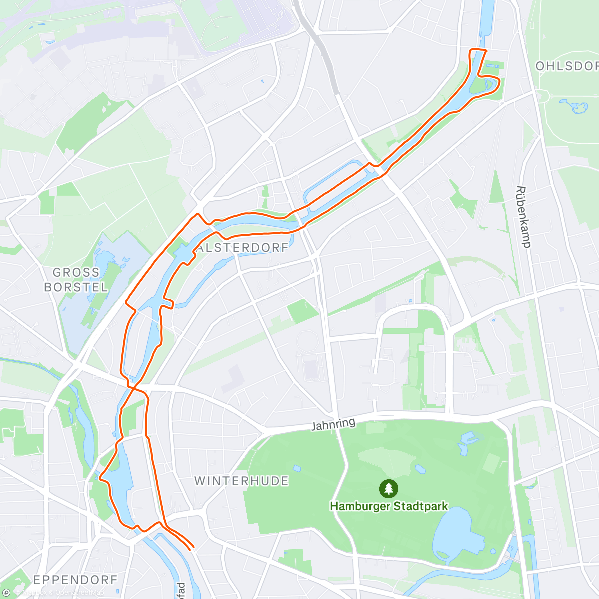 Map of the activity, Weihnachtliche Runde am Alsterlauf