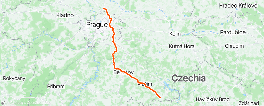 Map of the activity, Libe - Čechtice 🏔️