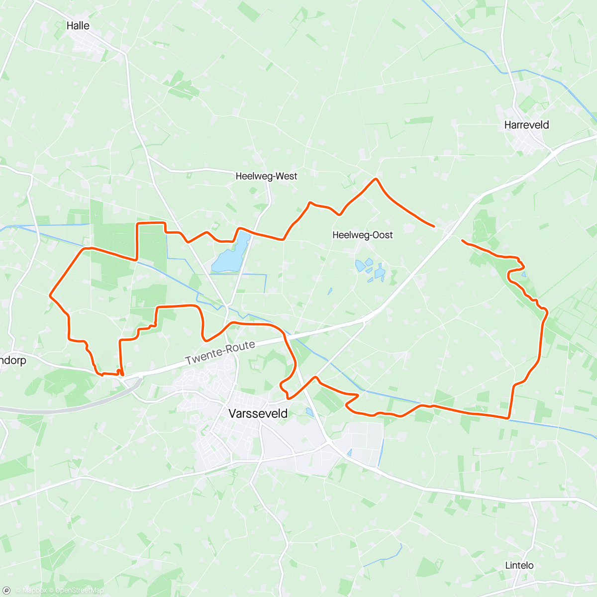 Map of the activity, ‘Mtb’ route Varseveld