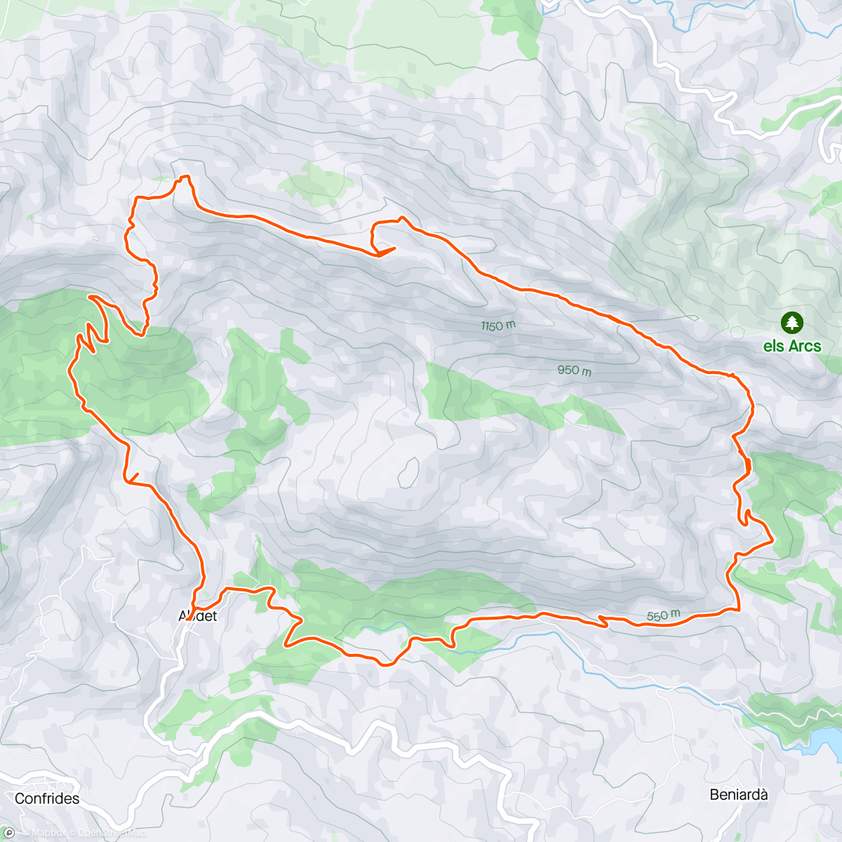Map of the activity, Serrella ridge