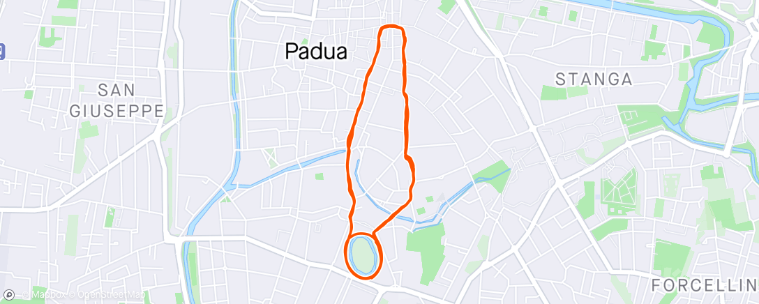 Map of the activity, Run 23 Corri X Padova
