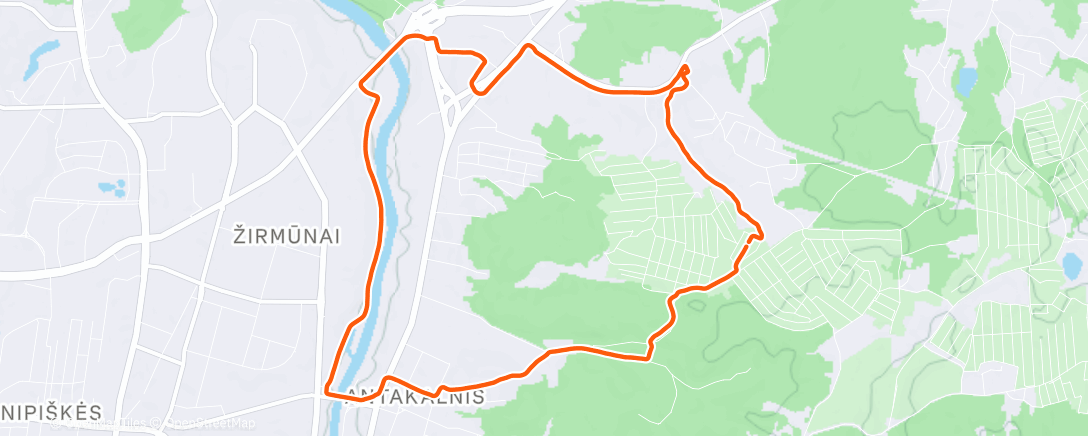 Map of the activity, Evening Run
