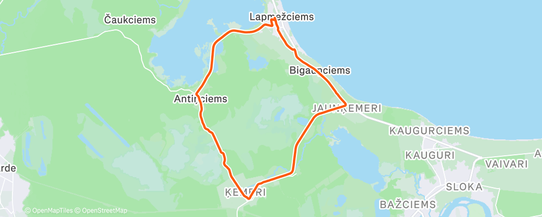 Map of the activity, Afternoon Run