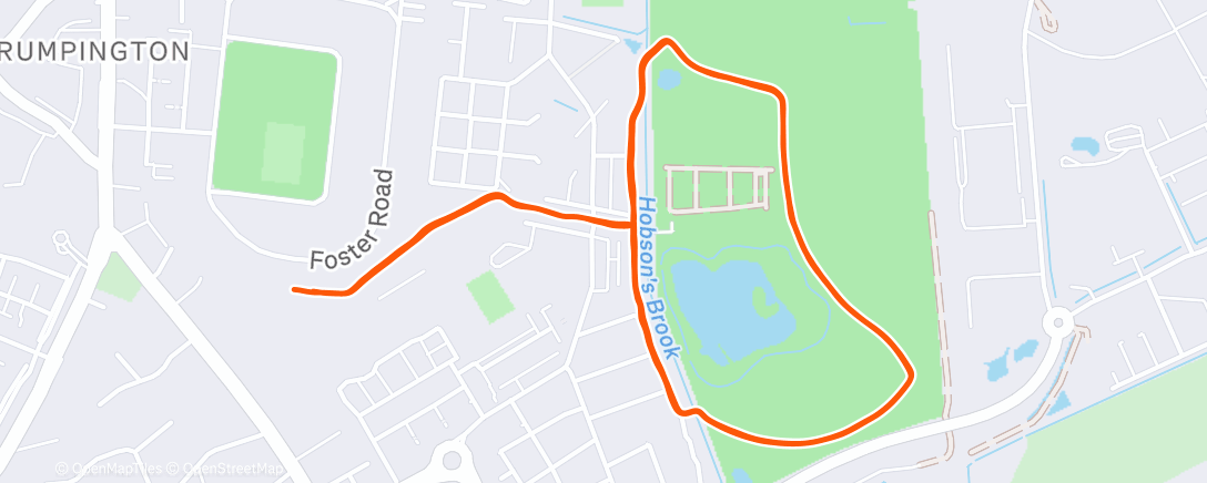 Map of the activity, Afternoon Run