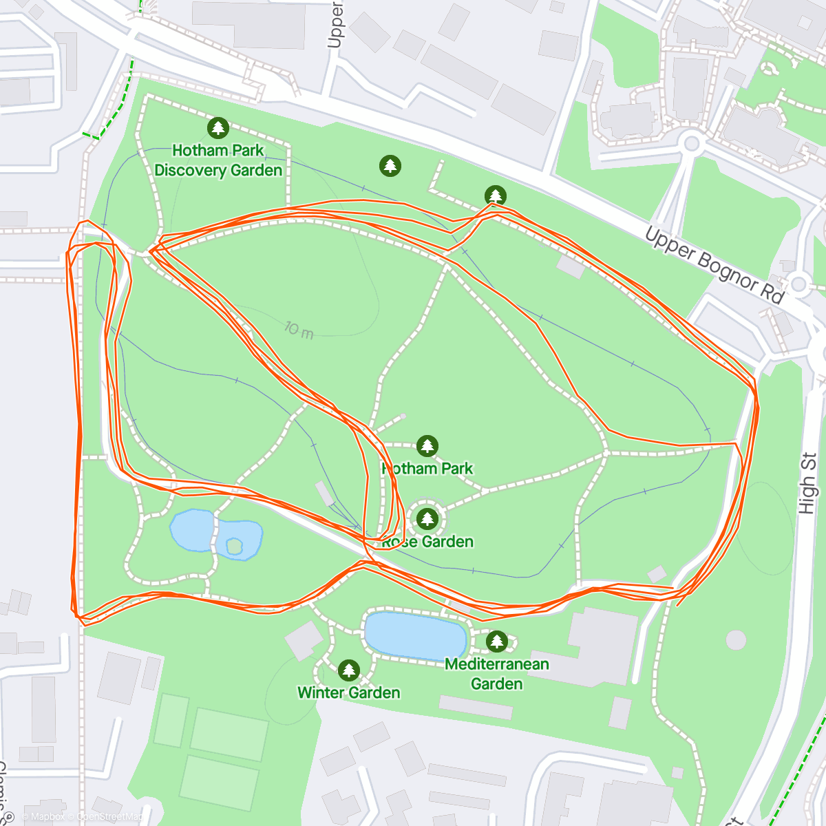 Mapa de la actividad, Bognor parkrun 🥇 Course Best