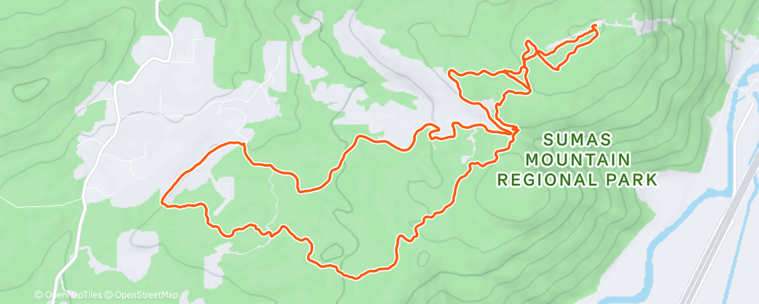 Map of the activity, Sumas Mountain Bike Ride