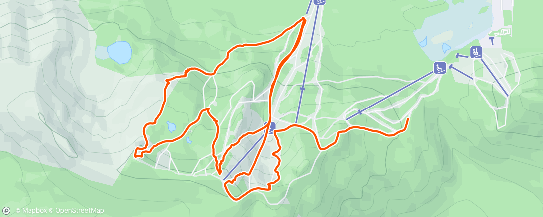 Map of the activity, Wyeaster Skimo race