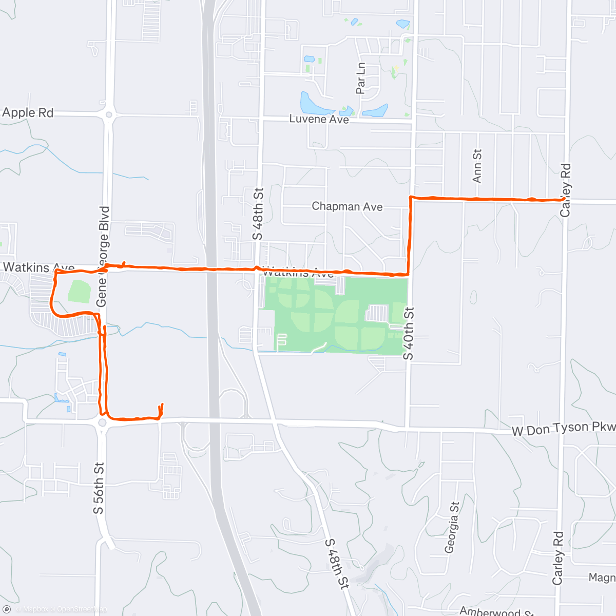 Map of the activity, Morning Run