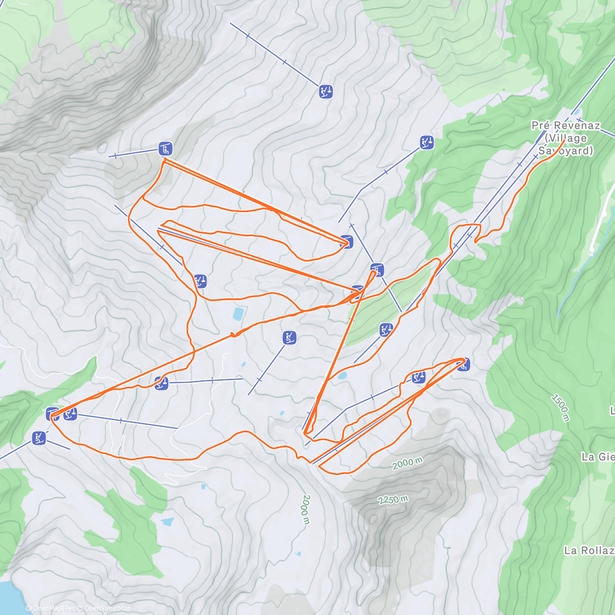 Map of the activity, Les Contas