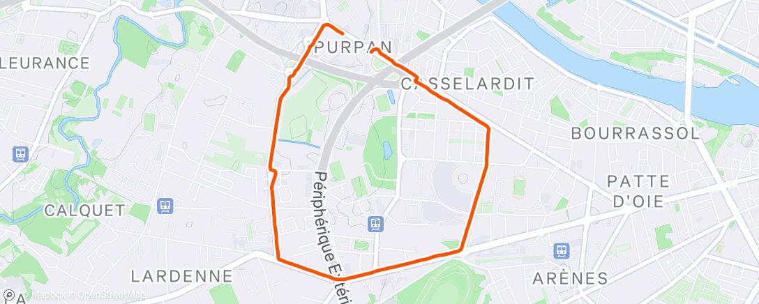 Map of the activity, Morning Run
