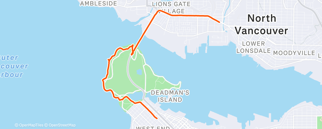 Map of the activity, Back through Stanley park 🤩