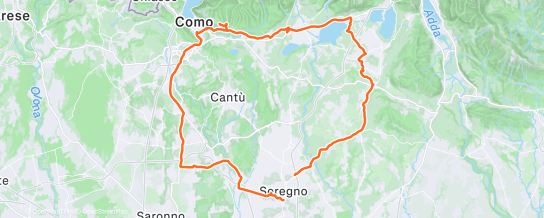 Map of the activity, Last ride at home for some days