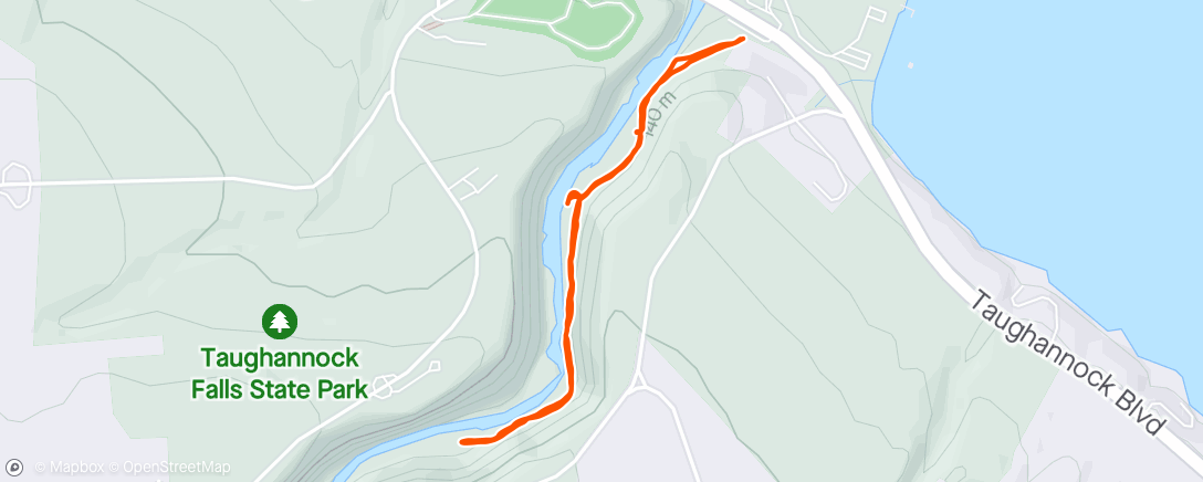 Map of the activity, Taughannock walk with the fam