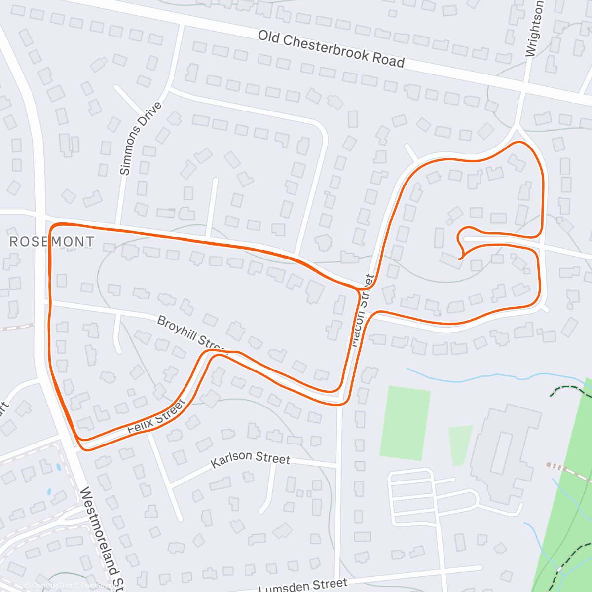 Map of the activity, Afternoon Run