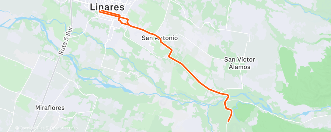 Map of the activity, Linares - Llepo - Linares