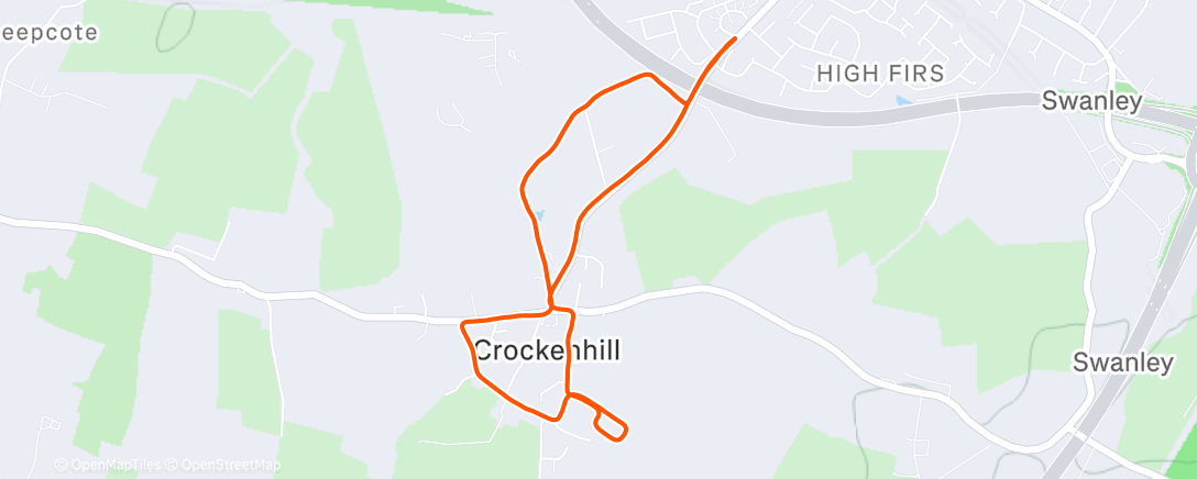 Map of the activity, Afternoon Run