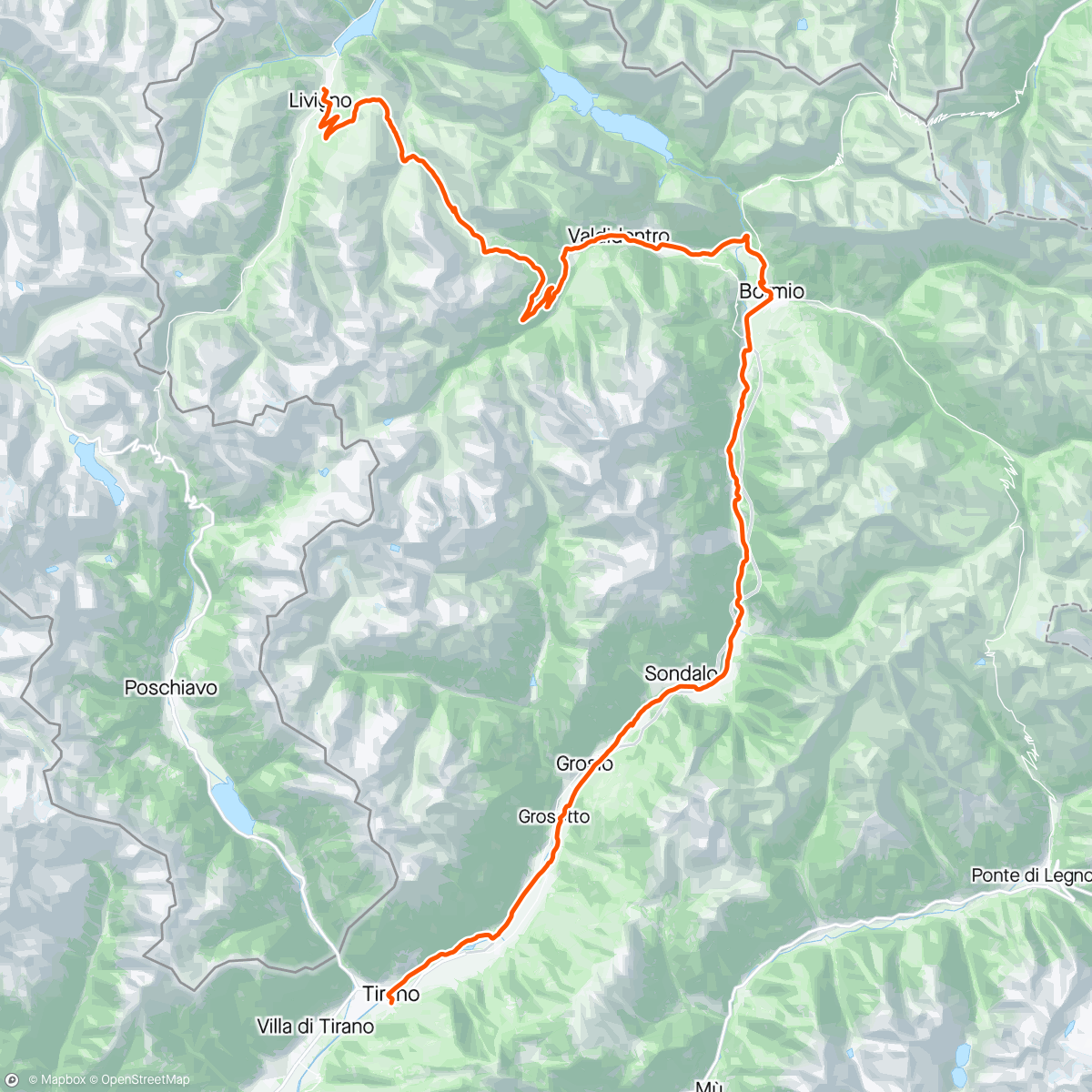 Map of the activity, Livigno ….
