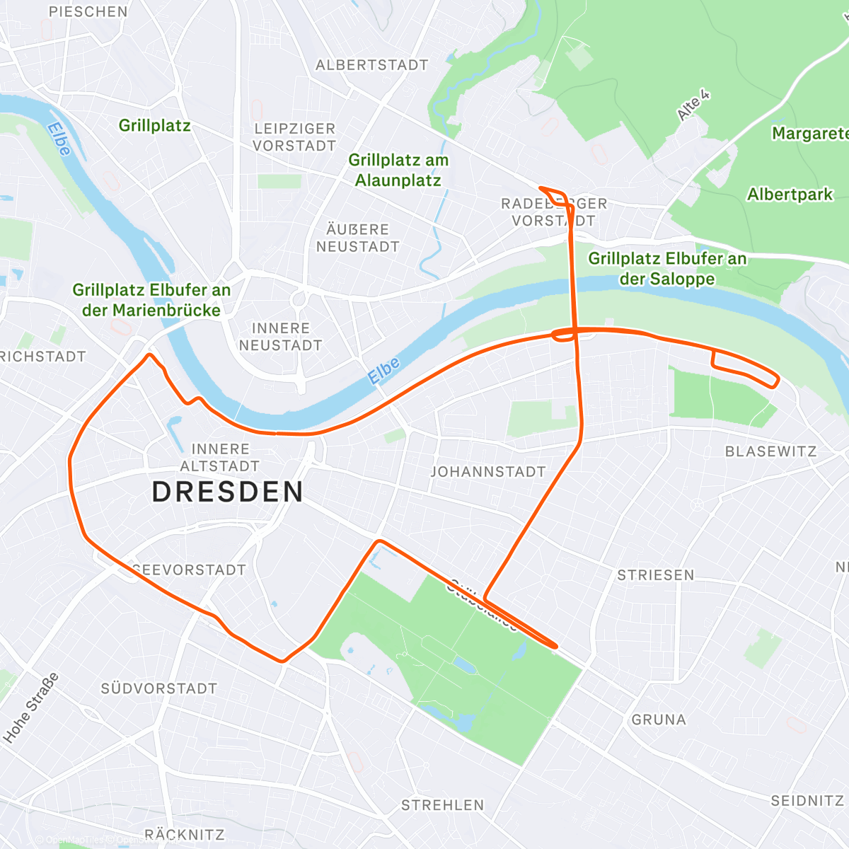 Карта физической активности (ROUVY - Velorace Dresden | Germany)